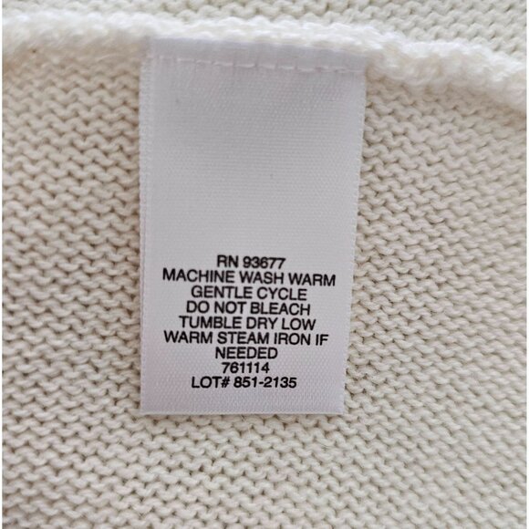Liz Claiborne Sweater V-Neck Size L Cream Bat Wing Rabbit Hair Quiet Luxury NEW - Picture 9 of 12